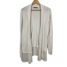 Nic + Zoe Cardigan Sweater Womens Large Beige Open Kit Silk Blend Sheer Hem L - £31.91 GBP