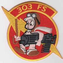 4" Usaf Air Force 303FS A-10 Etro Red Fighter Squadron Embroidered Jacket Patch - $34.99