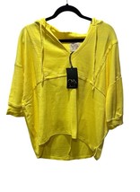 Chaser  Yellow Short Sleeve Hoodie Medium NEW NWT - $19.79