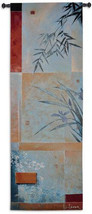 59x20 BLUE BREEZE Bamboo Iris Tropical Floral Asian Tapestry Wall Hanging - $138.60