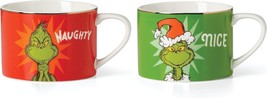 Lenox Christmas Grinch Naughty and Nice Mugs Pair Who Stole Grinchmas Gift NEW - £25.17 GBP