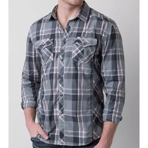 BKE Garrison Shirt Pearl Snap Long Sleeve Plaid Relaxed Fit Western Men&#39;... - £15.40 GBP