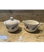 Lenox Poppies on Blue China Stone Cream and Sugar Set Floral Multi Color - €15,72 EUR