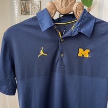 Nike Jumpman University of Michigan Polo Shirt Blue Yellow S - $25.20