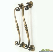 Pair of 2 Solid Brass Classic Victorian Cabinet Door Vintage Handle - 9.64 Inch - £55.82 GBP