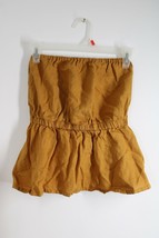 Faithfull Brand 4 S Mustard Marigold Yellow Linen Strapless Tie Back Pep... - $41.80