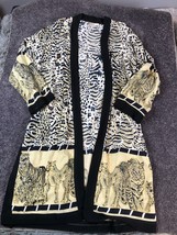 Art to Wear Vintage Kimono Womens Medium Tiger Print Beaded Safari Print - £17.72 GBP