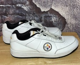 Very Rare Reebok Pittburgh Steelers NFL Official White Leather Sz 14 Shoes NWOB - $72.62