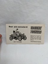 Revell Quick Construction Kit 1900 Packard Highway Pioneers Instructions - $29.69