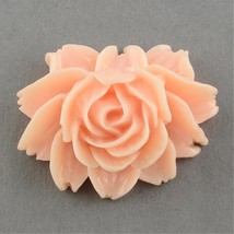 2 Lotus Flower Cabochons Resin Flower Flat Backs Pink Flatbacks 45mm - $2.15