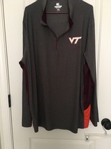 Virginia Tech Hokies Pullover Mens XXL Gray 1/4 Zip Active Shirt - £30.84 GBP
