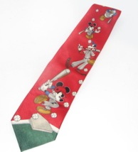 Mickey Unlimited Red Mickey Mouse Baseball Theme Necktie - £7.77 GBP