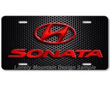 Hyundai Sonata Inspired Art Red on Mesh FLAT Aluminum Novelty License Ta... - $17.99