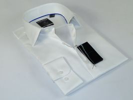 Men's Shirt Christopher Lena PROPER 100% Cotton Wrinkle Free p720ttsr white Slim image 5