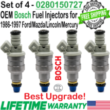 x4 Bosch OEM Best Upgrade Fuel Injectors for 1991 Ford Probe 3.0L V6 #02... - £85.27 GBP