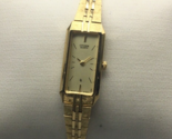 Vintage Citizen CQ Watch Women Gold Tone Rectangle 5421-S18523 New Batte... - $39.59