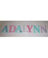 Wood Letters-Nursery Decor- Pink &amp; Teal, Pink and Turquoise Elephant the... - £9.83 GBP
