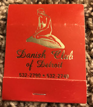 Matchbook Dainish Club Of Detroit Michigan Red Matches - £3.42 GBP