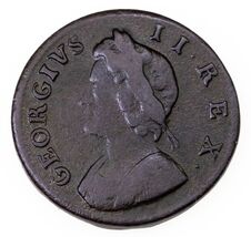 1734 Great Britain Farthing Coin in Very Fine Conditon KM # 572 - $156.06