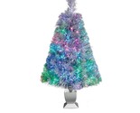 Holiday Time Pre-Lit LED Silver Fiber Optic Christmas Tree, 32&#39;&#39; Color C... - £24.16 GBP
