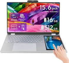 15.6 Inch Lcd Screen + 7 Inch Touch Screen Dual Screen Laptop Computer For Colle - £637.92 GBP