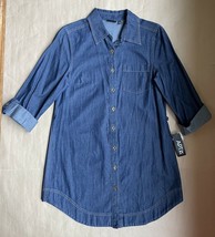 APT.9 Light Denim SHIRTDRESS Size: SMALL New SHIP FREE Dark Wash Button Up - £46.41 GBP