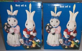 Mr And Mrs Cottontail Candles Easter Rabbits Bunny Set Of 4 Candles - £4.74 GBP