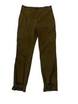 PERUVIAN CONNECTION Womens Pants Olive Green Straight Leg Buckle Ankle Sz 8 - £37.50 GBP