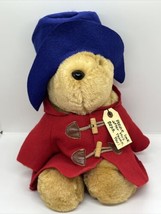 Vintage 14” Sears Kids Gifts ~ Paddington Bear Red Jacket Blue Hat Plush - £6.93 GBP