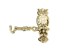 Cast Iron Owl 5 Inch Gold Swivel Arm Wall Bracket Hanger Keys Plants Vtg... - £11.27 GBP