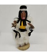 Native American Navajo Handmade Painted Wood 8&quot; Medicine Man - $441.35 MXN