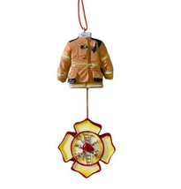 Fire Fighter Uniforme Christmas Ornament 2 SidedDangle Style NWT Gift by Midwest - £9.19 GBP