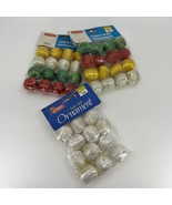 Lot Of 44 VTNG Satin Silk Sheen Small Christmas Ornaments Multicolor NIP... - $466.24 MXN