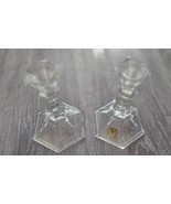 Princess House 854 24% Lead Crystal Candlestick holders 2 pc 6.5&quot; tall - $374.67 MXN