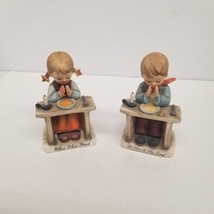 Vintage Norleans Japan &quot;Bless This Food&quot; &amp; &quot;Thank The Lord&quot; Boy &amp; Girl F... - £23.26 GBP