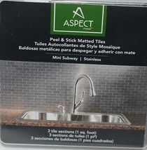 Aspect Metal Brand A9550 Peel Stick Matted Stainless Mini Subway Tiles image 2