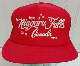 ENJOY NIAGARA FALLS CANADA Snapback Baseball Hat Coca Cola Script Trucke... - $24.66