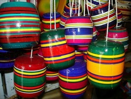 3 X Balero Multi-Color Wood Mexican Traditional Toy Handmade New - £15.88 GBP