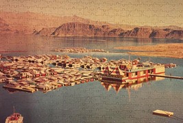 Vintage 50s Warren Diamond Lock Picture Puzzle- #600 "Lake Mead Marina"  image 2