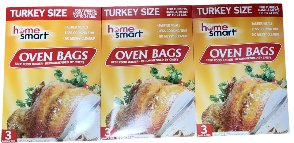 Oven Bags Turkey Size Up To 24 Lbs  - 3 Packs of 3 Count= 9 Bags 21x21&quot; ... - $4.97