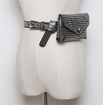 Fashion Rivets Waist Pack mini  Designer fanny pa Small Women Waist Bag Phone ba - £20.98 GBP