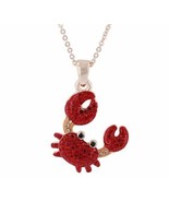 Crystal Kingdom Red Crab Pendant Necklace 15-17&quot; Chain in Jewelry Box Br... - £11.59 GBP