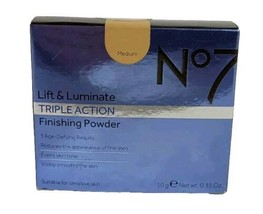 No7 Lift &amp; Luminate Triple Action Finishing Powder Medium  .35oz - £22.61 GBP