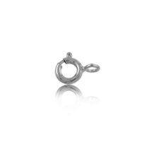 Italian Clasp Solid Round 18k White Gold Spring Ring 1pc Size 5.16 mm - $39.60