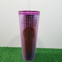 Starbucks 2021 Pink/Purple Gradient Grid Cold Cup Tumbler-24oz Oil Slick - $12.16