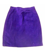 Global Identity Purple Suede Leather Skirt Knee Length Skirt Sz XS/S - £35.87 GBP