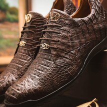 Kratos Genuine Caiman Crocodile Fashion Sneaker Brown image 9