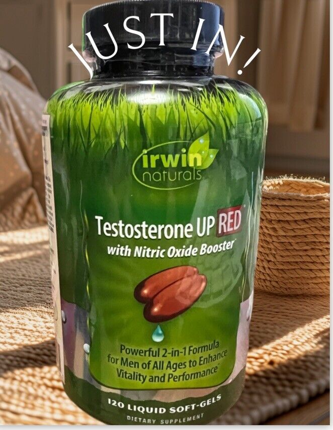 Irwin Naturals Test UP Red w nitric oxide booster 120 Liquid Soft-Gels Exp 5/26