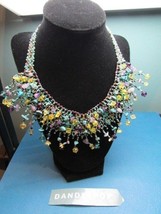 Multi Color Bead Cluster Bib Choker Necklace Jewelry - £22.15 GBP