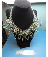 Multi Color Bead Cluster Bib Choker Necklace Jewelry - £22.20 GBP